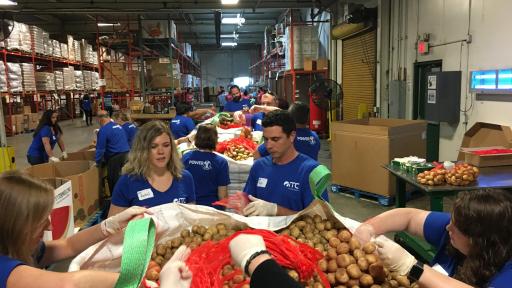 ITC employees Sorting Spuds to Fight Hunger
