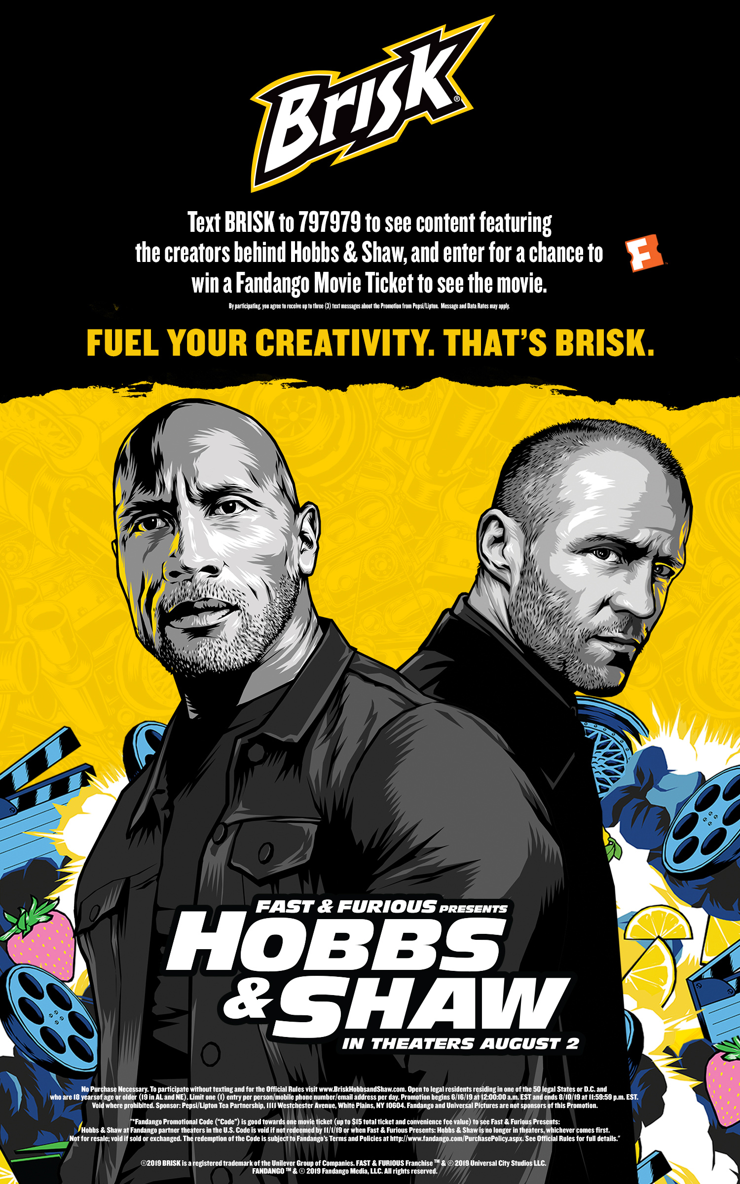“Brisk Iced Tea and Universal Pictures’ “Fast & Furious Presents: Hobbs & Shaw” point of sale imagery