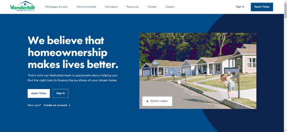 Vanderbilt Mortgage and Finance Unveils New Web Experience for Current and Potential Customers
