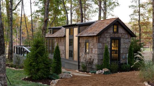 Their Low Country tiny modular was placed on a .65 acre waterfront lot and serves as the perfect vacation getaway.