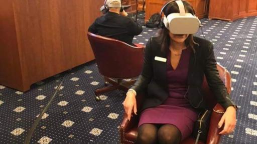 Members of Congress wearing oculus in the Ways and Means Hearing Room