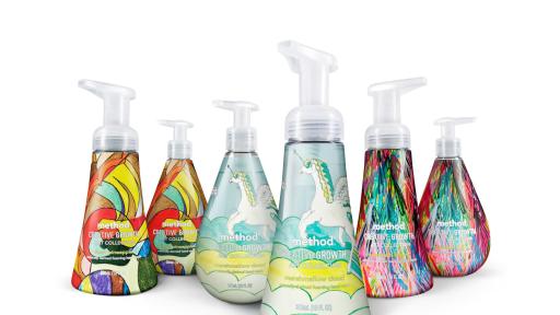 Creative growth liquid soap family of bottles