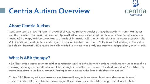 About Centria Autism