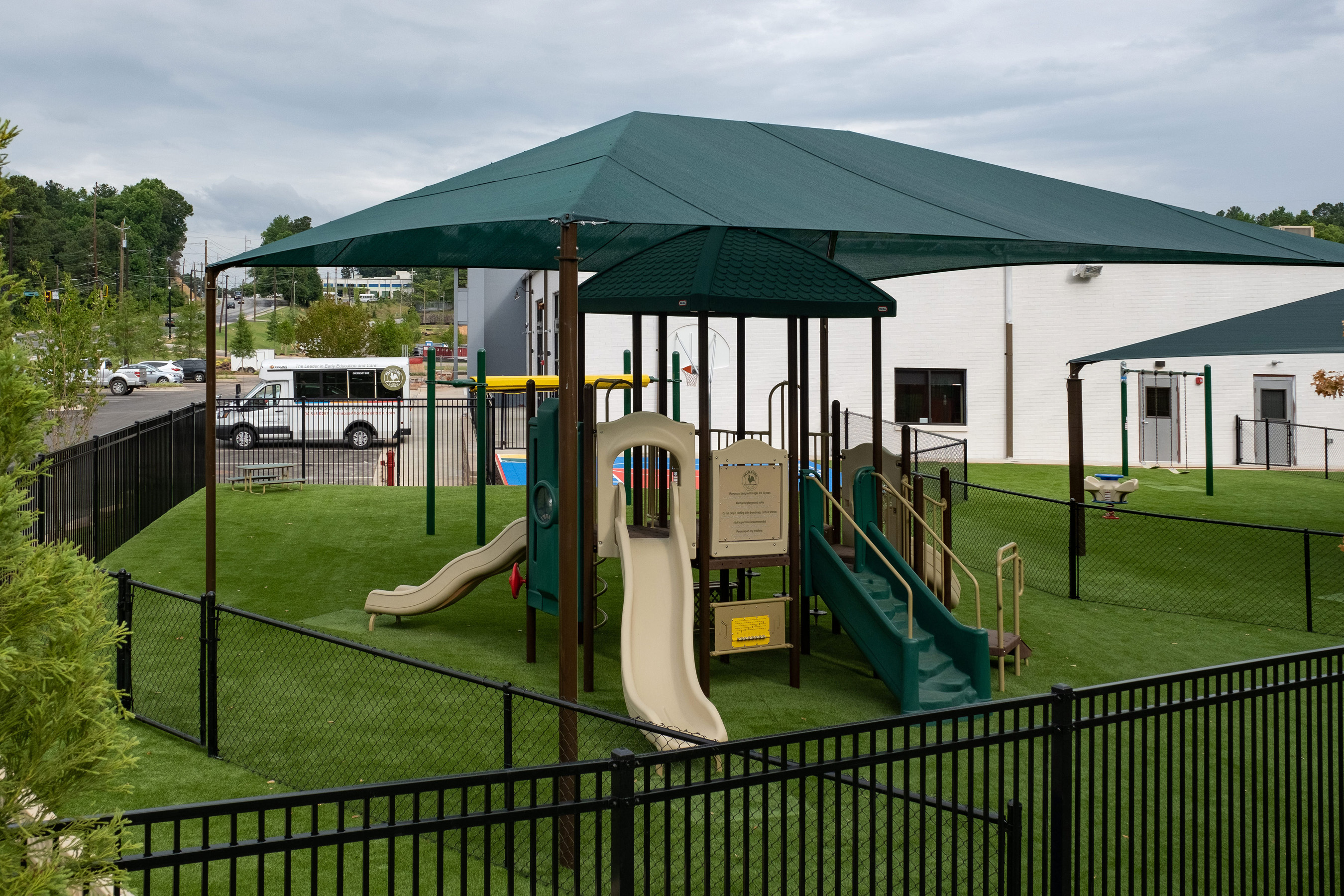 Primrose School of Atlanta Westside has ample outdoor space and four age-appropriate playgrounds for children to continue learning and exploration outside. 