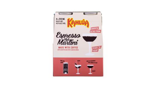 Kahlúa Espresso Style Martini ready-to-drink (RTD) four-pack