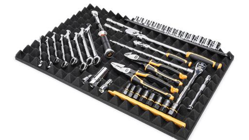 The GEARWRENCH Flex Foam Universal Tool Storage System provides an exceptional tool storage solution without having to customize to each individual tool.