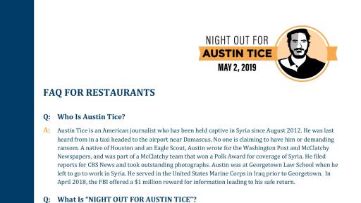 Download: Night Out For Austin Tice FAQs