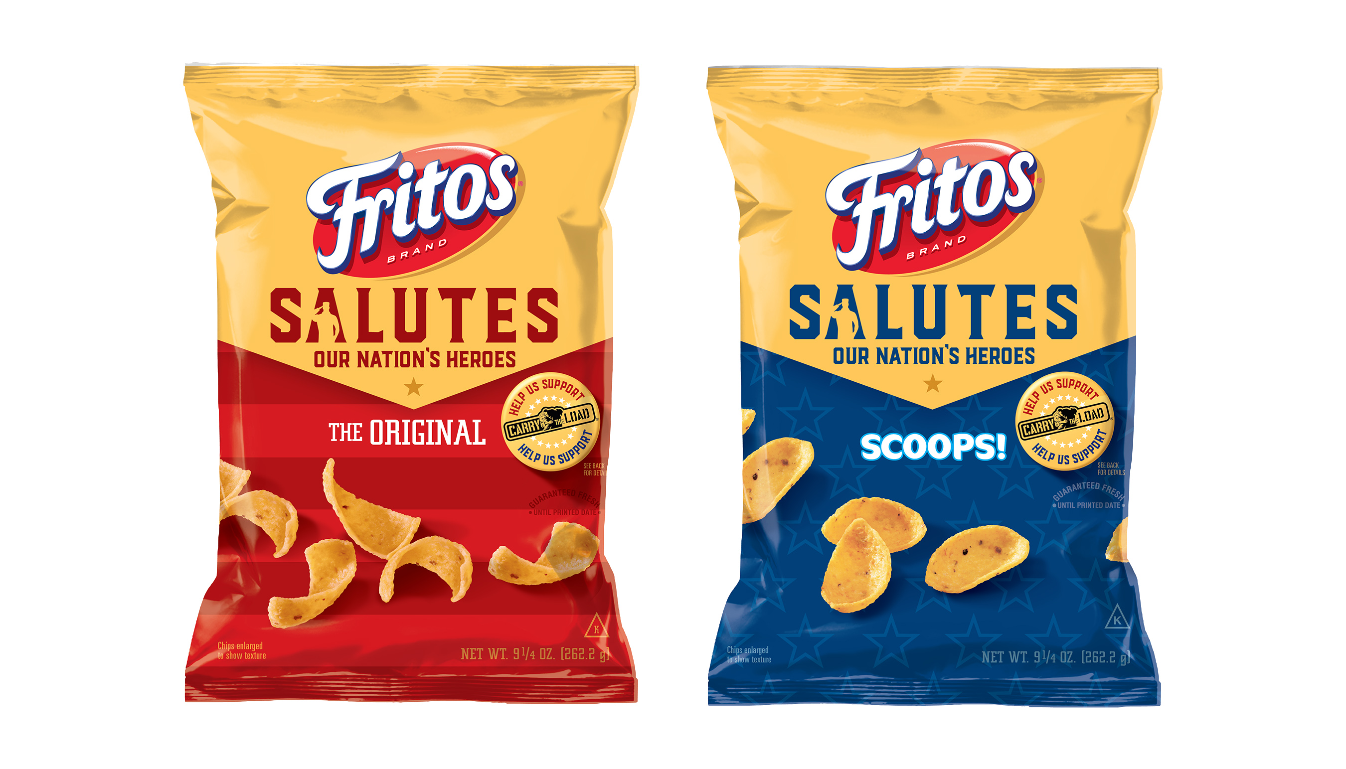 Fritos® is teaming up with Carry The Load to produce nearly 22 million specially-marked bags, representing members who have served in the American military throughout history (including active-duty).