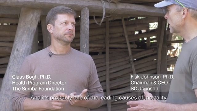 Fisk Johnson, Ph.D., and Claus Bogh, Ph.D., discuss the important research being done in Sumba, Indonesia.