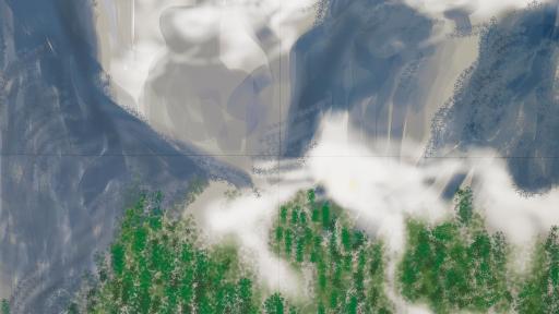 iPad drawing of Yosemite