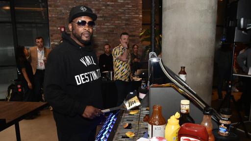 DJ Jazzy Jeff and Pitmaster Myron Mixon team up to create summertime tunes and grilling favorites on the SUMR HITS 5000, a first-of-its kind grill and DJ innovation created by McCormick designed to bring food and music together like never before. Through custom technology, the two produce beats based on food placement and product usage, ultimately creating custom music tracks that bring the party to life and make any summer BBQ a hit. Photo credit: Theo Wargo/Getty Images for McCormick