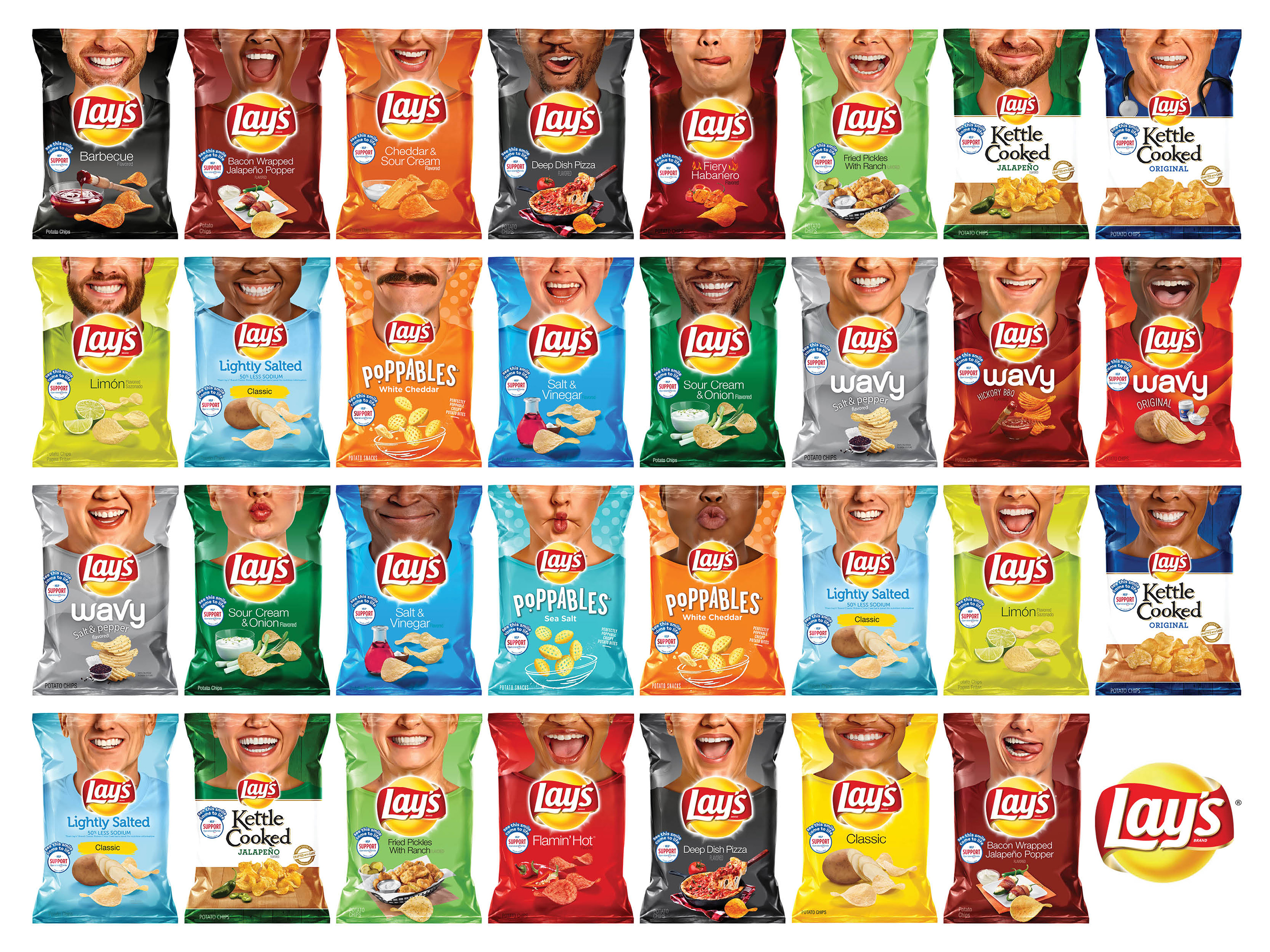 Lay’s Unveils 60+ New Potato Chip Bags Starring 31 ‘Everyday Smilers’ in Campaign to Donate $1 Million to Operation Smile
