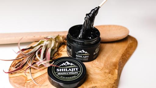 Shilajit is a thick and sticky black or brown tar-like substance product image