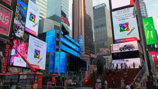 The Association of National Advertisers' (ANA) Alliance for Inclusive and MultiCultural Marketing (AIMM) launches #SeeALL campaign promoting greater diversity and cultural inclusion in brand advertising with a billboard takeover in NYC's Times Square on Monday, Sept. 23, 2019.