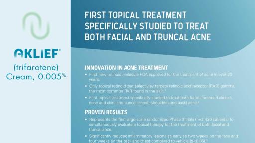 Aklief is a 4th generation retinoid; and the most recent to receive USA FDA  and Singapore's HSA approval for treatment of acne. Is Aklief…