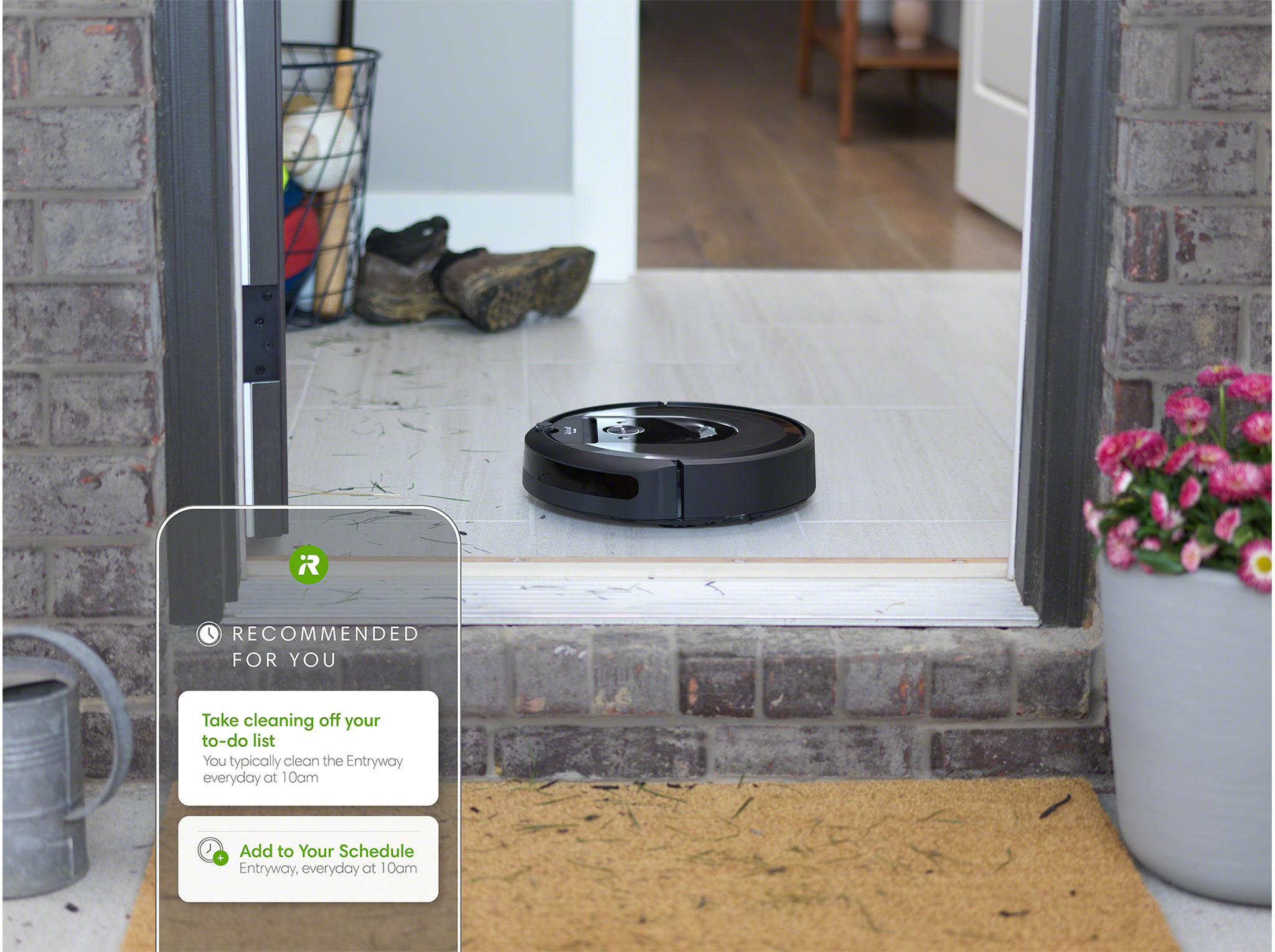 The new iRobot Home App can recommend cleaning schedules based on users’ more common cleaning patterns like cleaning on Monday mornings. Roomba robot vacuums and Braava robot mops with Imprint™ Smart Mapping can also provide room-specific recommendations like vacuuming the living room on Friday evenings, or in the dining room and kitchen after meals.