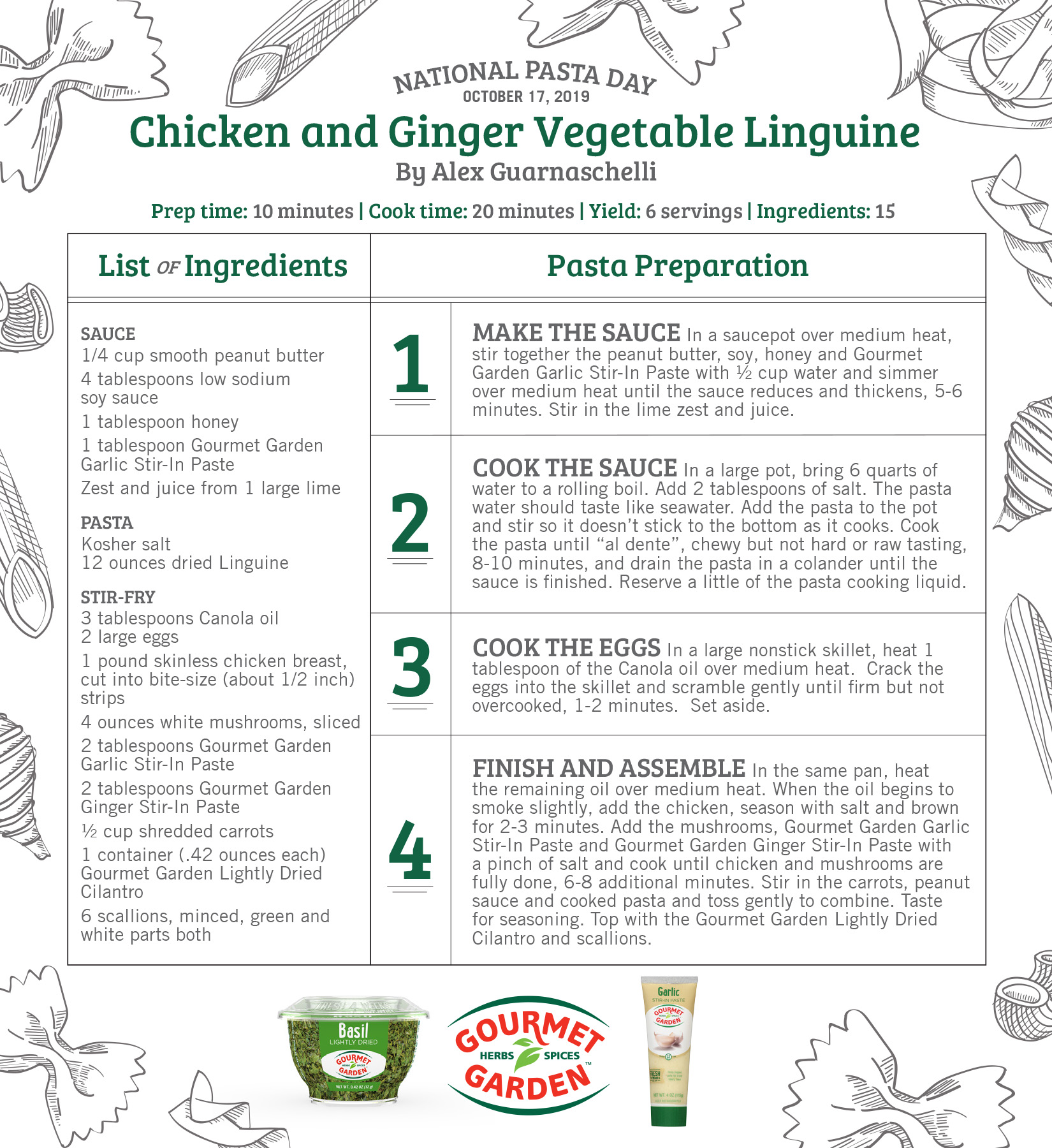 Chicken and Ginger Vegetable Linguine Recipe Created by Chef Alex Guarnaschelli