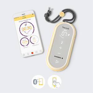 Freestyle Flextm seamlessly pairs with the MyMedela App to track pumping progress and monitor pump battery life