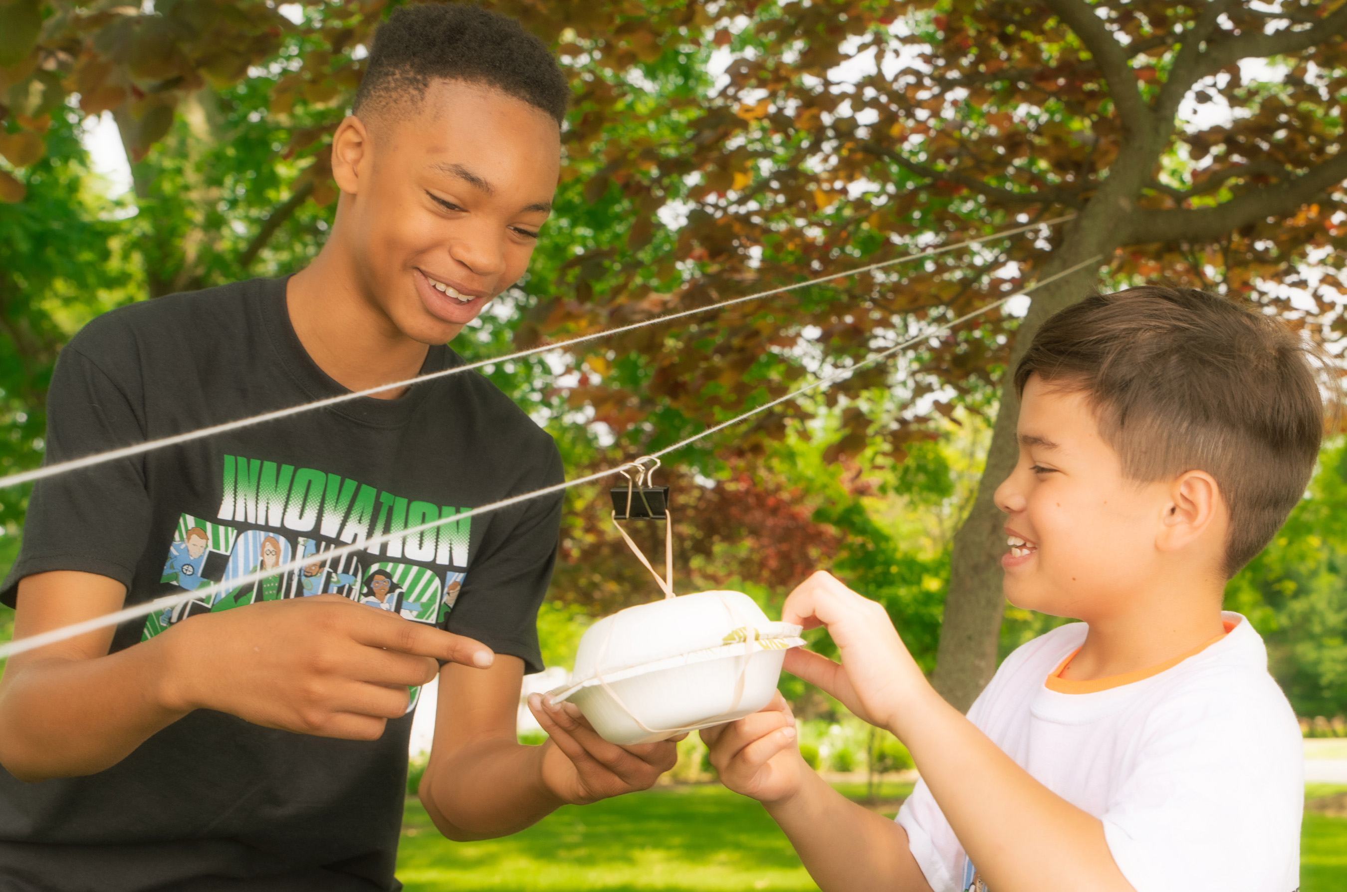 Using teamwork and problem-solving skills, children protect the Earth’s ecosystems. Activities include zipline races, exploring energy conservation and eliminating pollution.