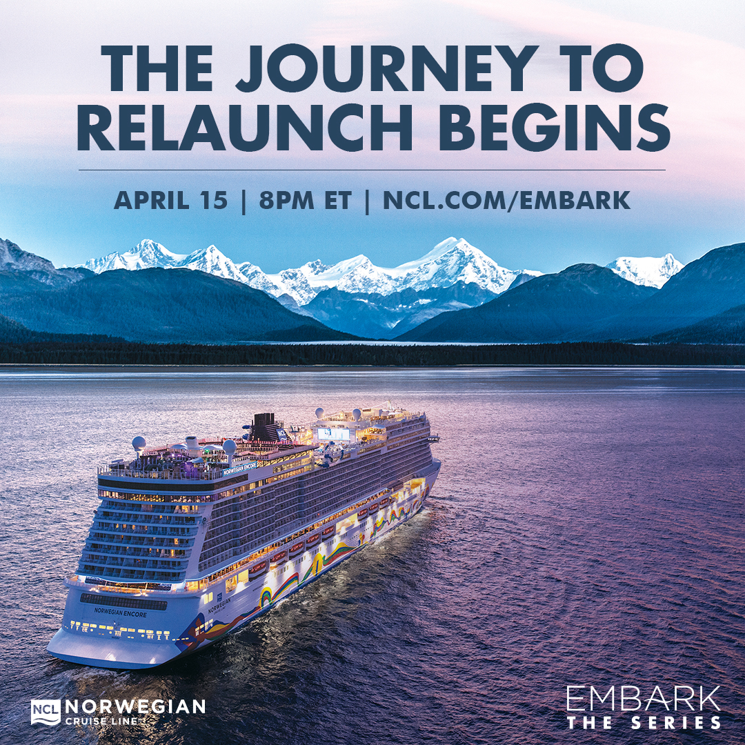 Norwegian Cruise Line to launch “EMBARK – The Series,” a five-part docuseries offering an exclusive look into the ongoing preparations for the brand’s return to sea. The first episode, “Great Cruise Comeback,” premieres April 15, 2021 at 8 p.m. ET at www.ncl.com/embark.