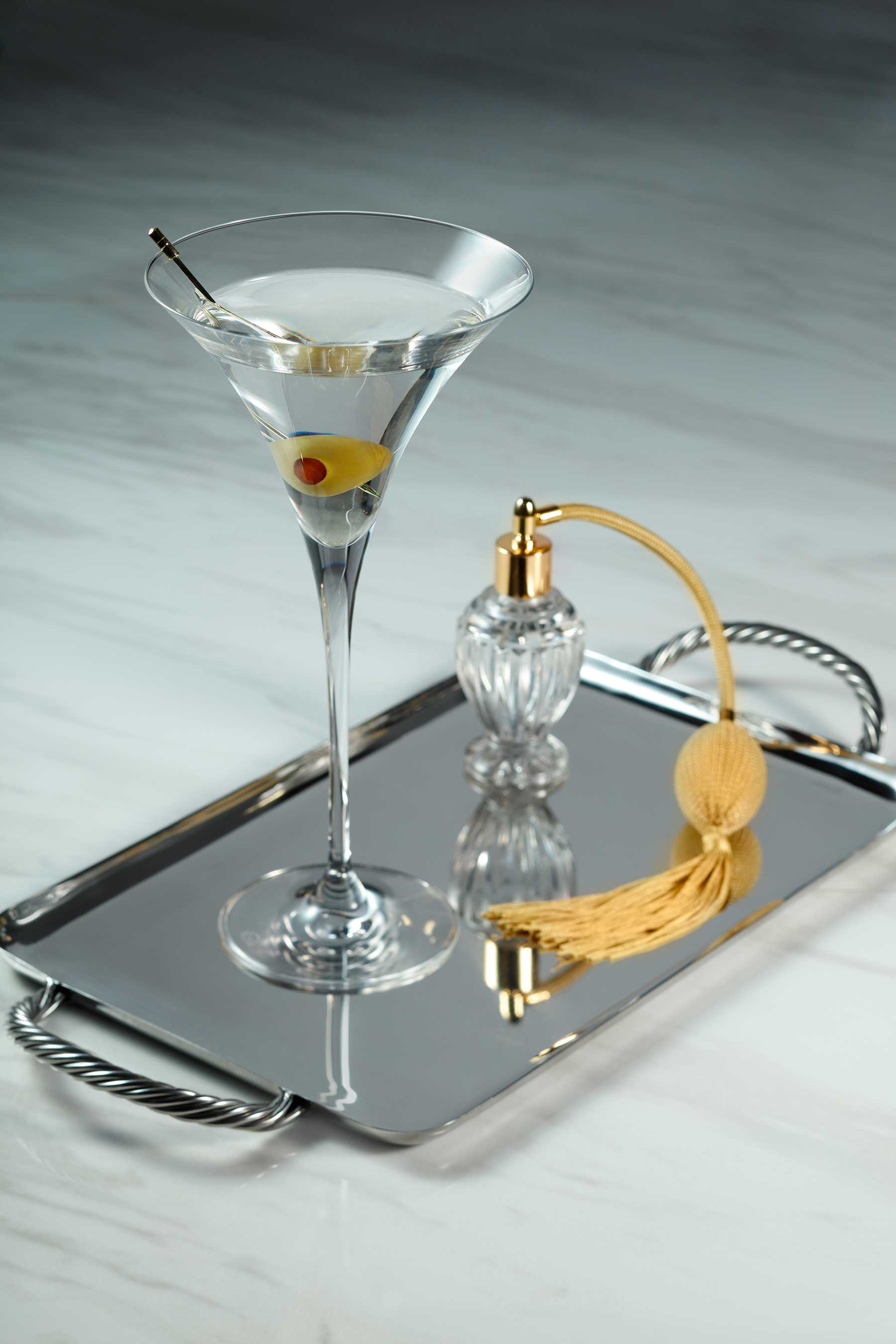 The Mayfair Supper Club's classic Martini at Bellagio served with a choice of olives, twist or onion.