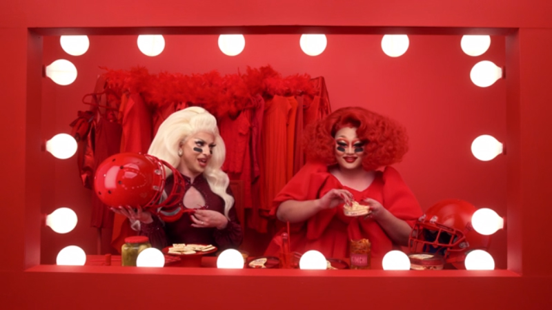 Miz Cracker and Kimchi are the queens of this Sabra's first ever Super Bowl commercial.