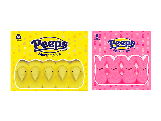 Classic PEEPS® Chicks and Bunnies are debuting bright and colorful new packaging, featuring tiny Chick and Bunny shapes in the design