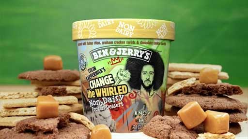 Ben & Jerry’s new Change the Whirled flavor with Colin Kaepernick - design by New Orleans artist/activist Brendan “BMike” Odums