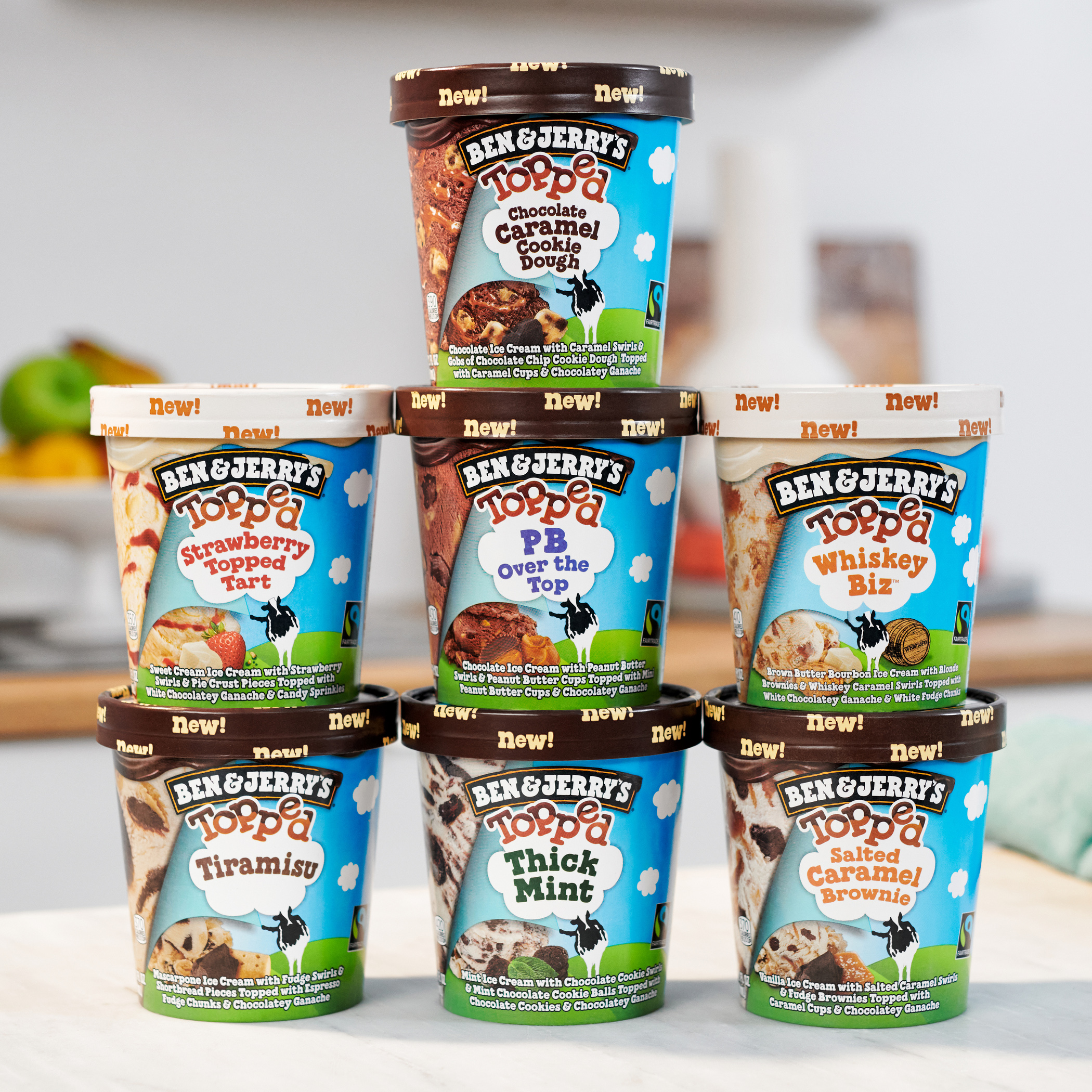 Ben & Jerry's TOPPED Line Features Seven New Decadent Flavors