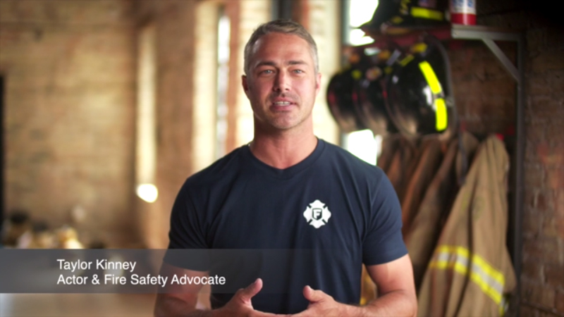 Taylor Kinney offers fire safety tips (:15)