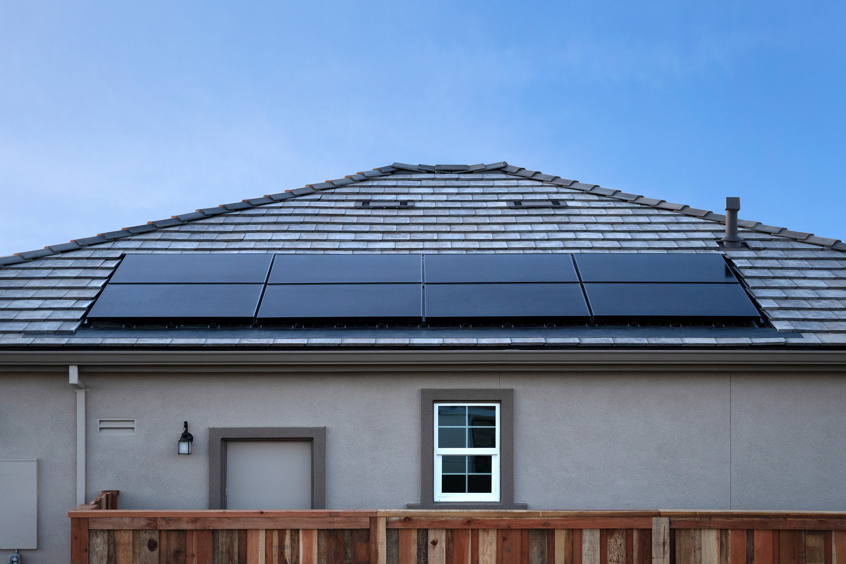 Our OneRoof™ system fits seamlessly with the rest of the roof for a sleek, low-profile look with virtually no visible parts. Except for those money-saving solar panels.