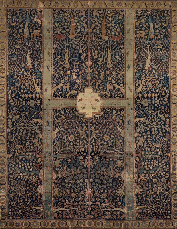 Paradise Garden: Detail of the Wagner Garden Carpet. Iran, 17th century. © Burrell Collection, CSG CIC Glasgow Museum Collections.