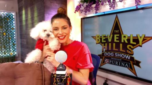 Maria Menounos is teaming up with Purina & NBC for this year’s Beverly Hills Dog Show and encouraging pet lovers to cuddle up on the couch and tune-in for an evening of family-friendly entertainment on Sunday, May 17.