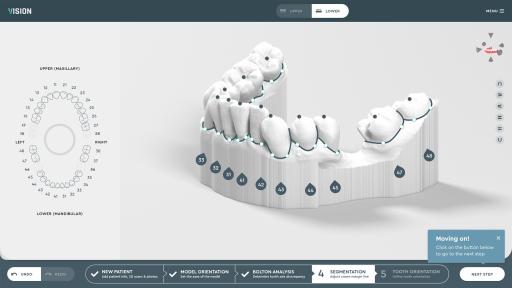 Automated segmentation of teeth and gum image in SoftSmile program
