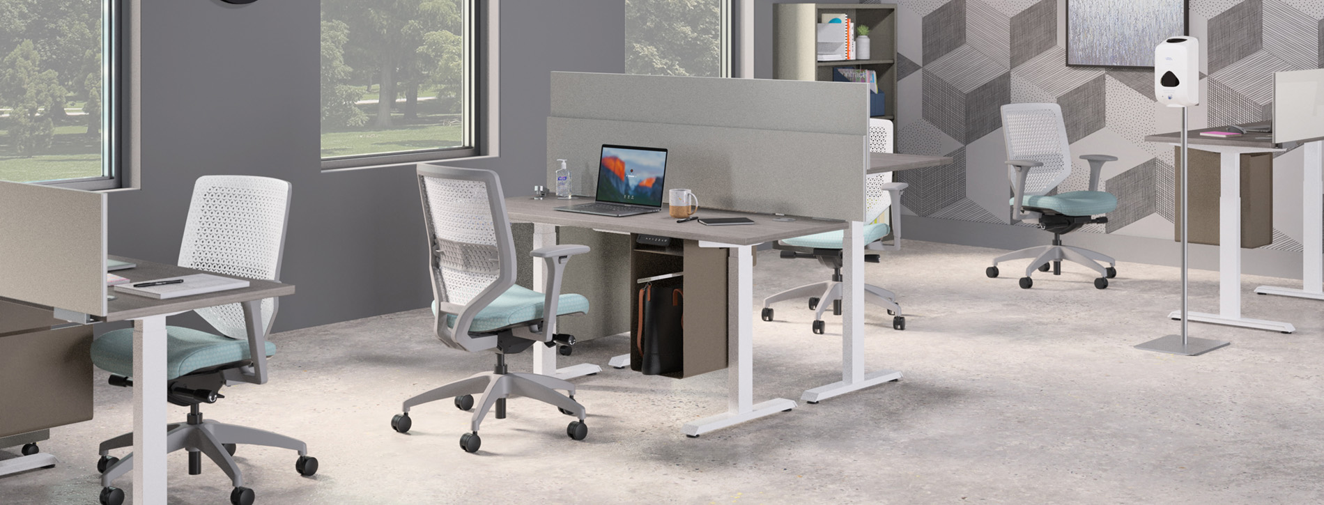 Office space with chairs