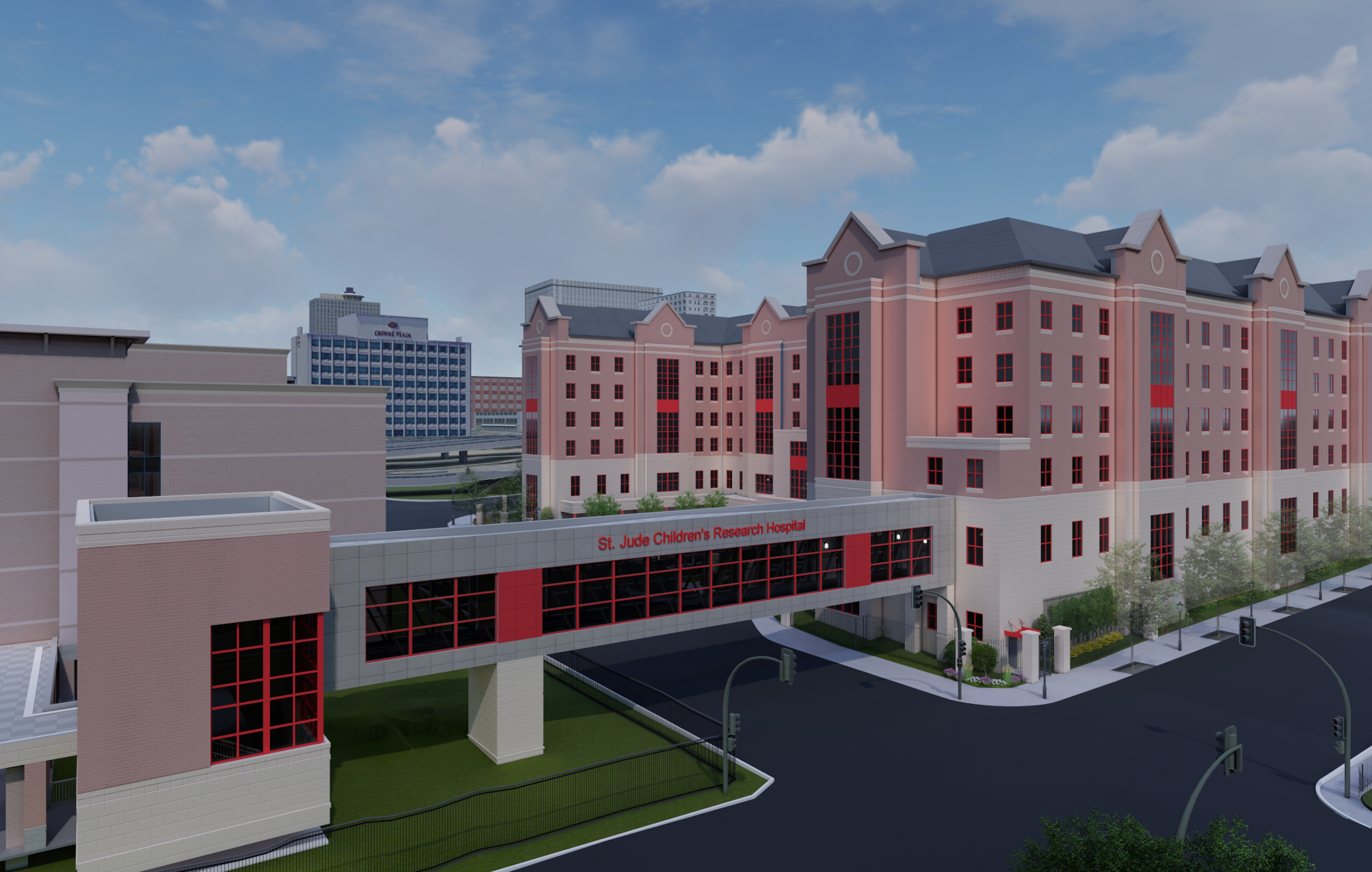 The new patient housing facility, The Domino’s Village, expected in spring 2023. It will feature 140 fully furnished units to accommodate patient families of different sizes and lengths of stay.