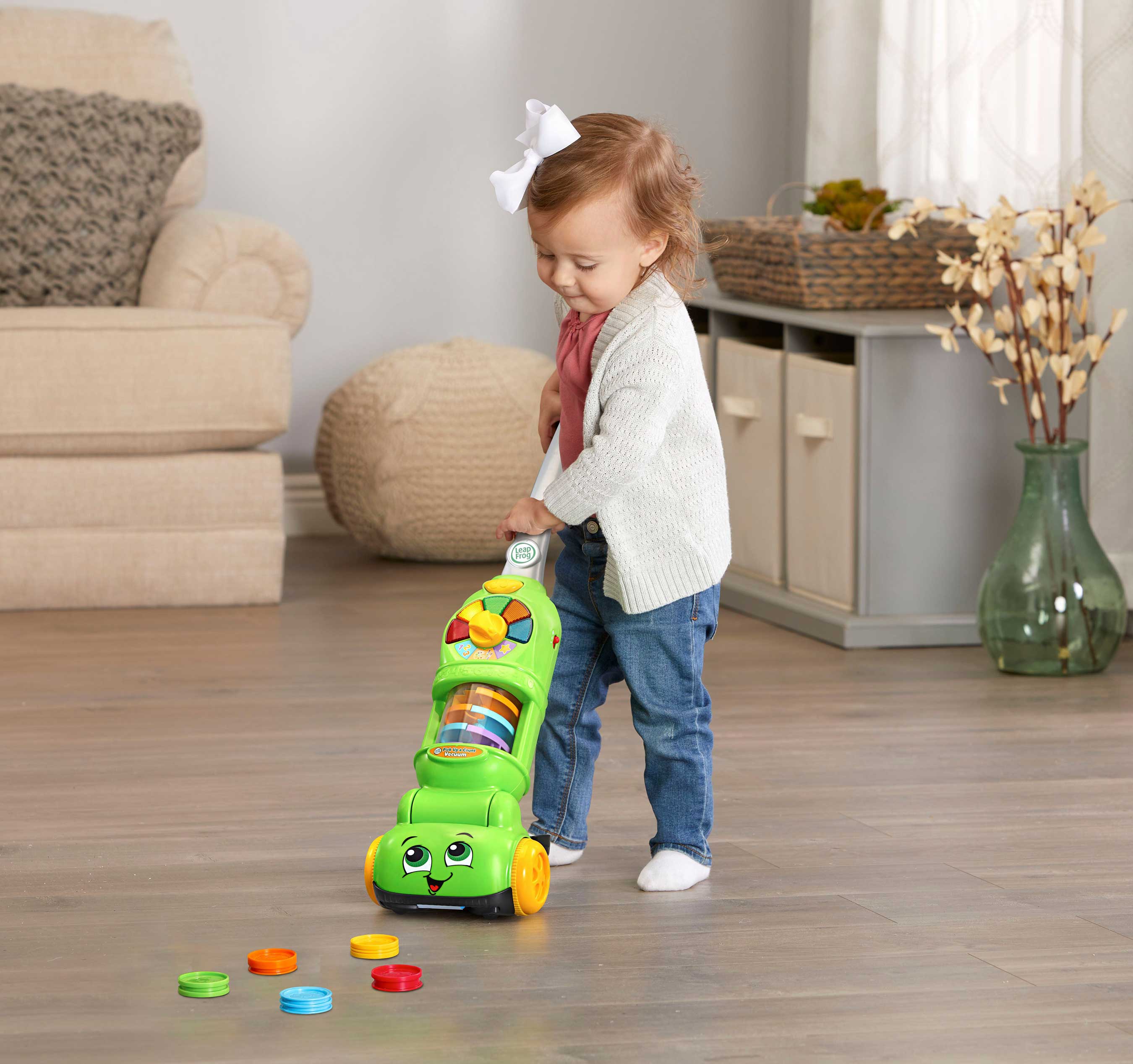 LeapFrog® introduces new infant and preschool learning toys, such as the Pick Up & Count Vacuum™.