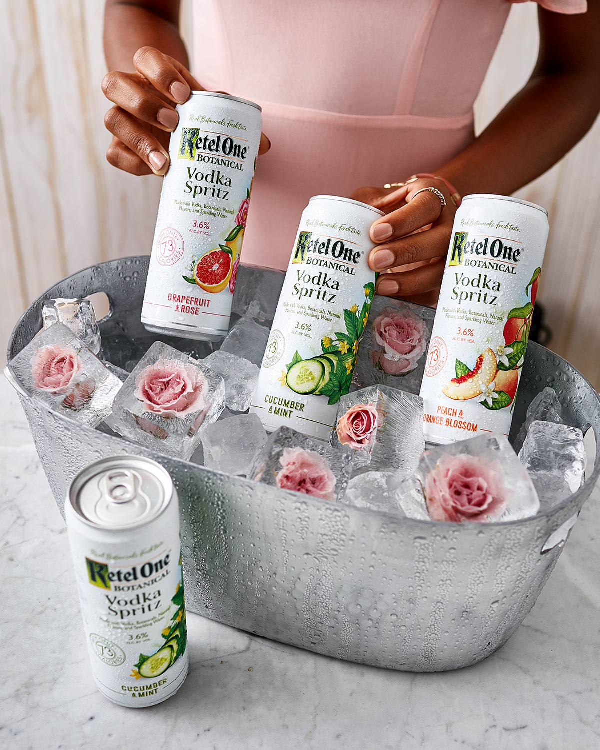The first-of-its-kind Ketel One Botanical Vodka Spritz has no carbs, no added sugar, no artificial flavors or sweeteners, is made from 100% non-GMO grain and is only 73 calories per serving