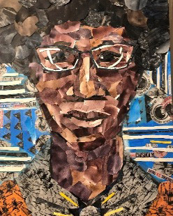 Portrait made from mixed media