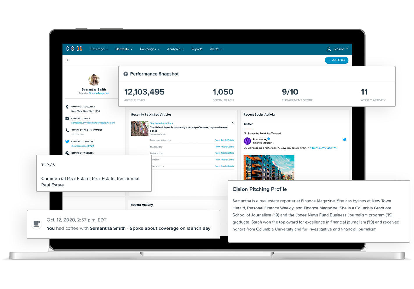 Cision Connect delivers powerful media profiles, with more contact information, performance metrics, social details, pitching tips and content streams.