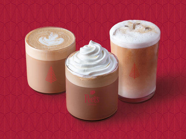 Holiday Spice Latte, Peppermint Mocha and *New* Holiday Spice Cold Brew Oat Latte