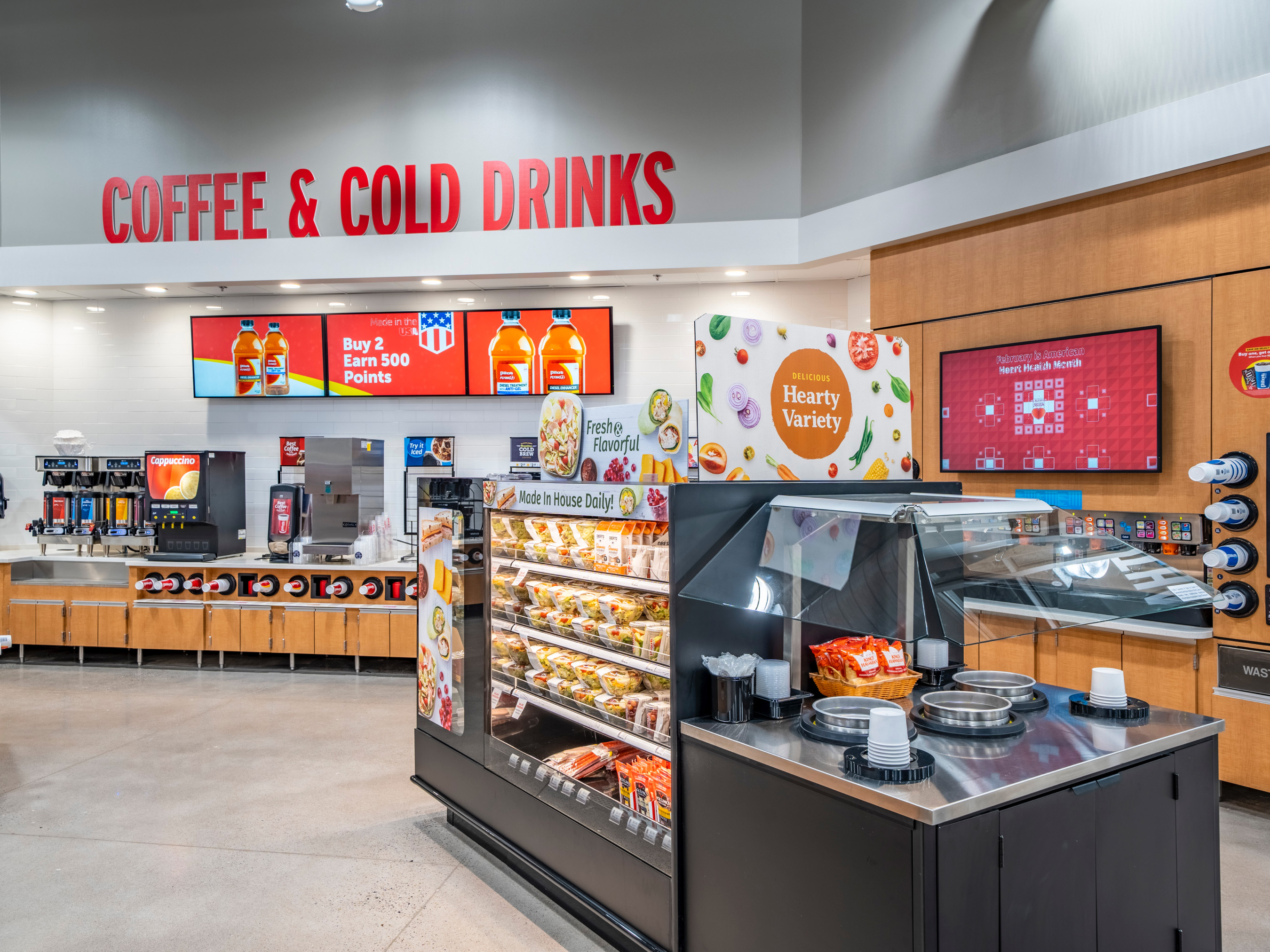 Updated store layouts and expanded kitchens will enable more Pilot and Flying J travel centers to offer a wider variety of freshly prepared grab-and-go foods, premium coffee and cold drinks.