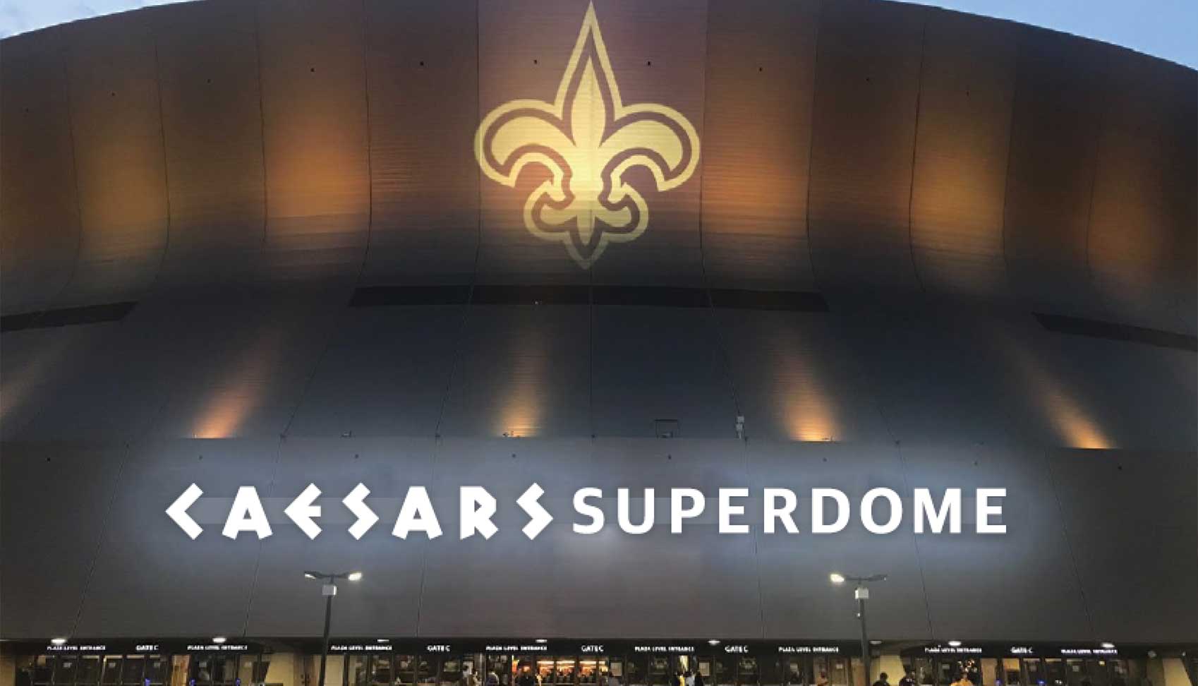 Champions Square Entrance rendering of the Caesars Superdome in New Orleans, LA. Credit: New Orleans Saints & Infinite Scale.