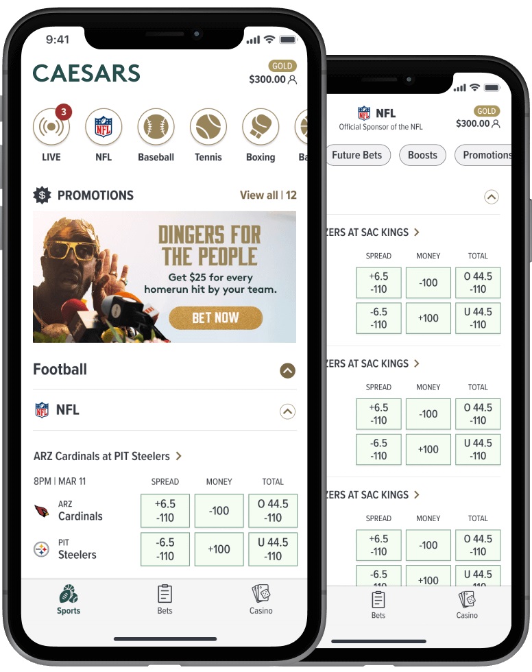 Play like a Caesar in the new Caesars Sportsbook app.