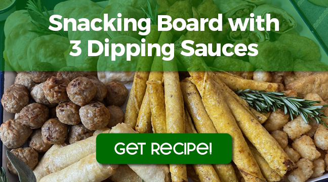 Snacking Board with 3 Dipping Sauces