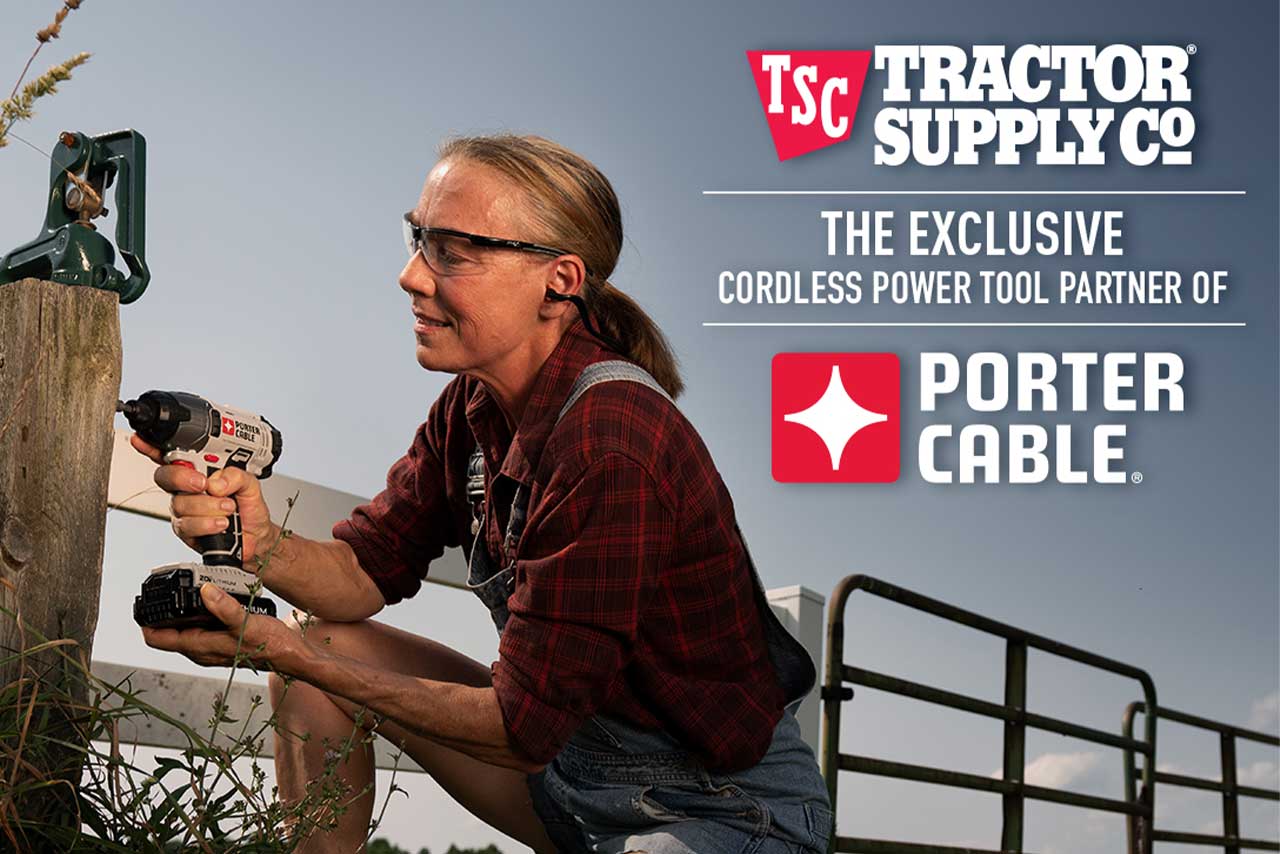 PhotoTractor Supply Co is now the exclusive cordless power tool partner of PORTER-CABLE.