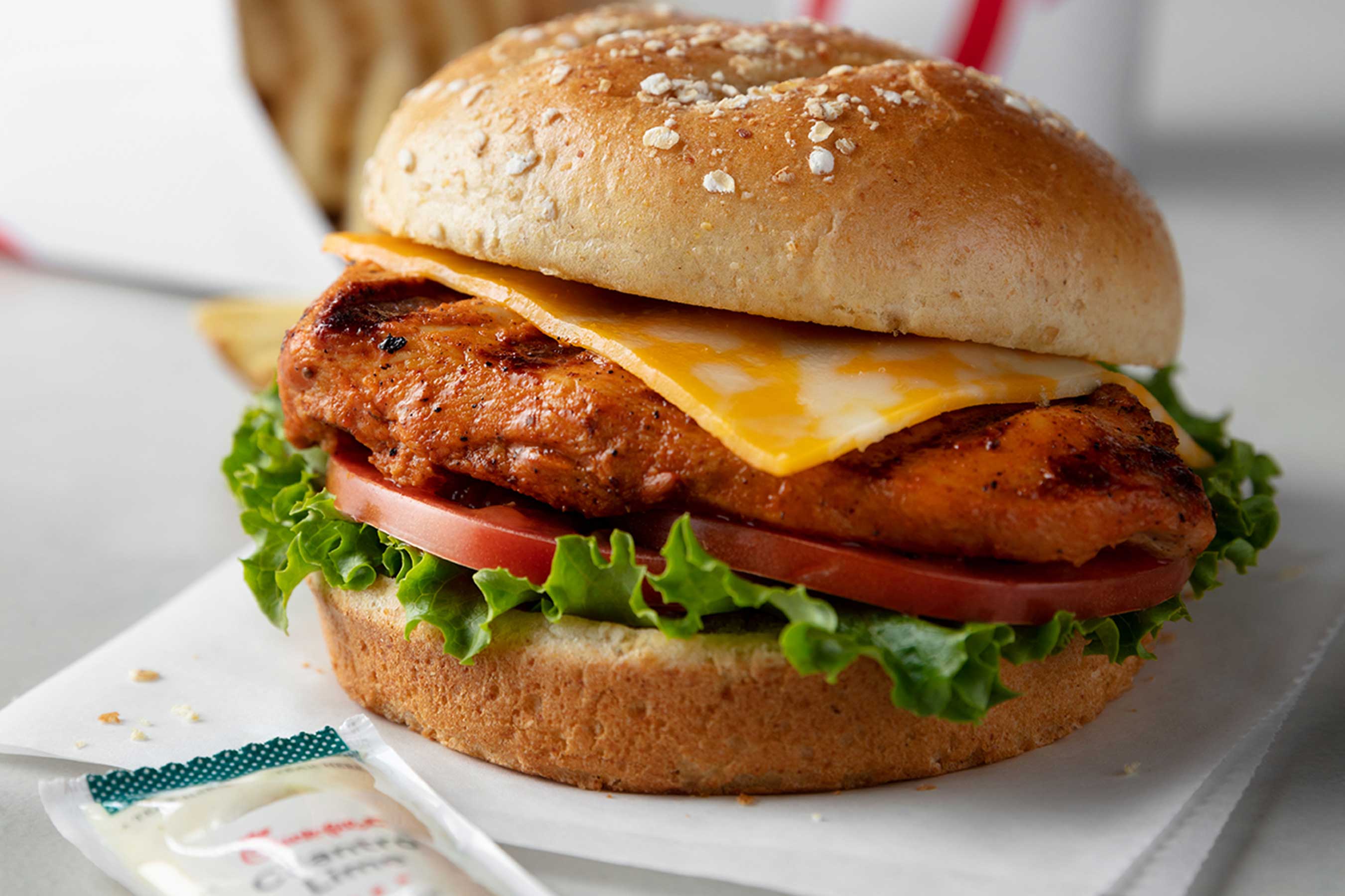 Chick-fil-A Grilled Spicy Chicken Deluxe Sandwich, available for a limited time at participating restaurants nationwide.