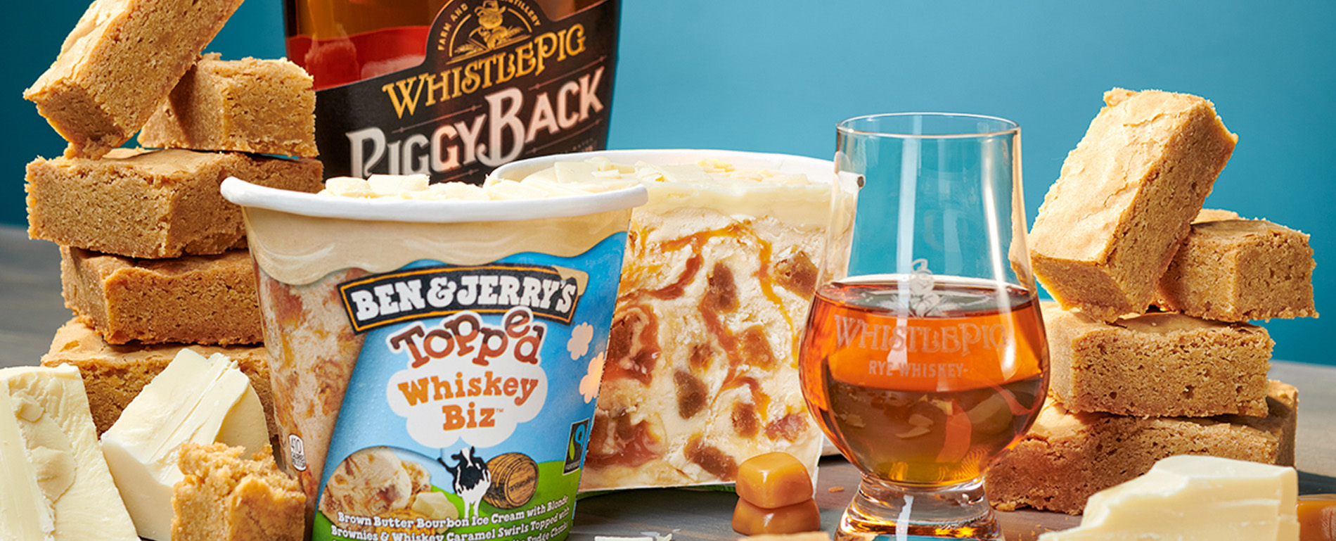 Ben and jerrys hero with cookies, ice cream and whiskey