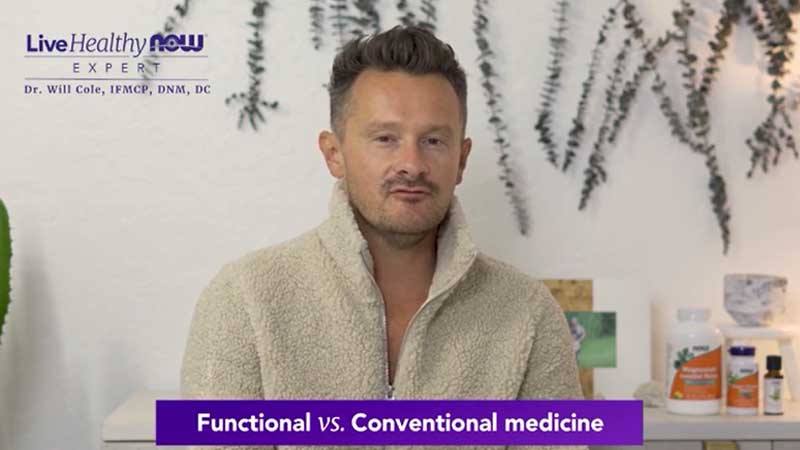 Dr. Will Cole defines functional medicine and how this holistic approach differs from conventional medicine, from diagnosis to treatment.