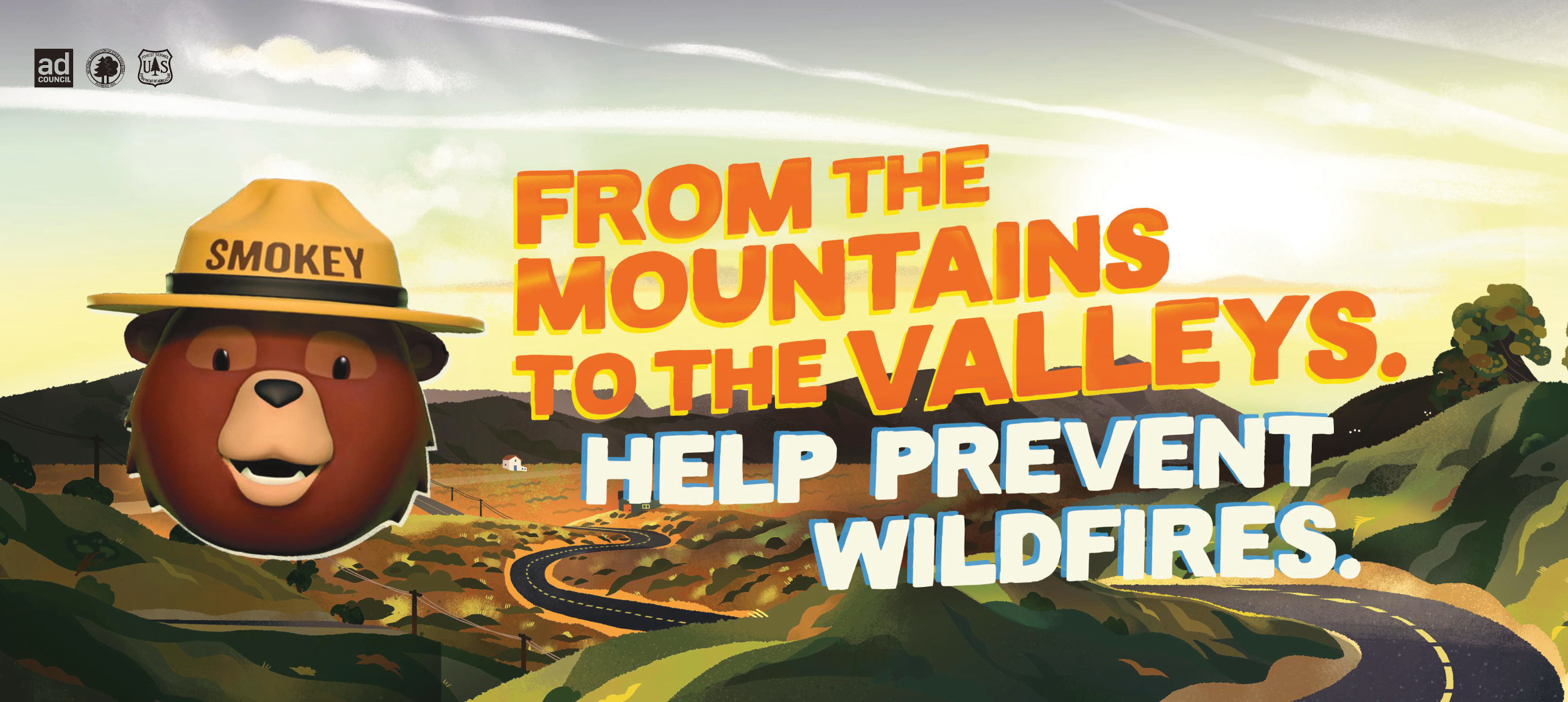 Smokey Bear OOH for Mountains and Valleys | Wildfire Prevention | Ad Council